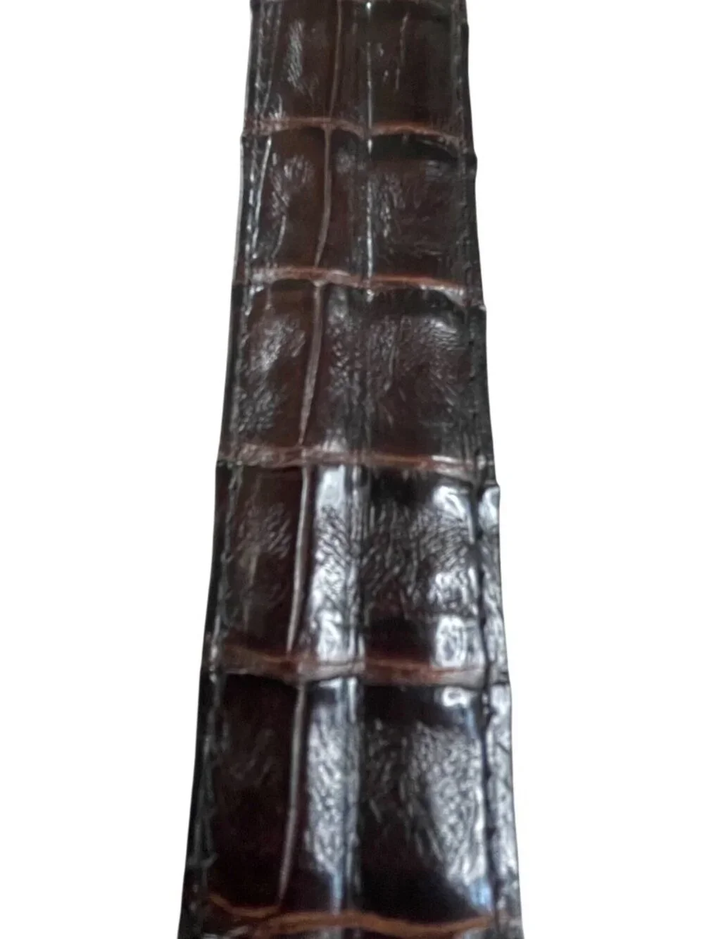 Johnston & Murphy South American Crocodile Leather Belt With Silver Buckle Made